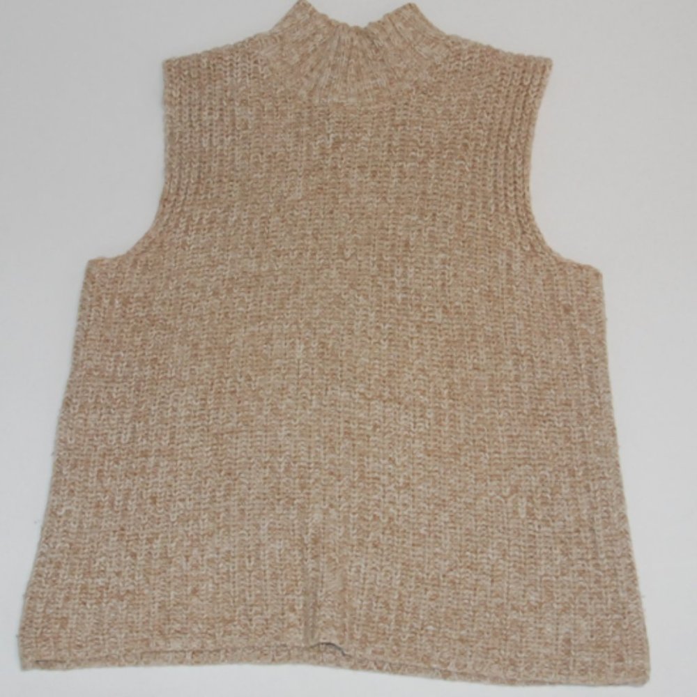 Talbots Sweater Sleeveless Mock neck Vest Chunky